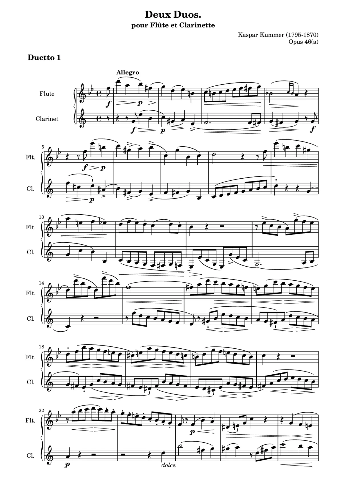 2 Duos for Flute and Clarinet - Page 1