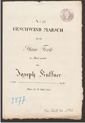 Geschwind Marsch für das Piano Forte