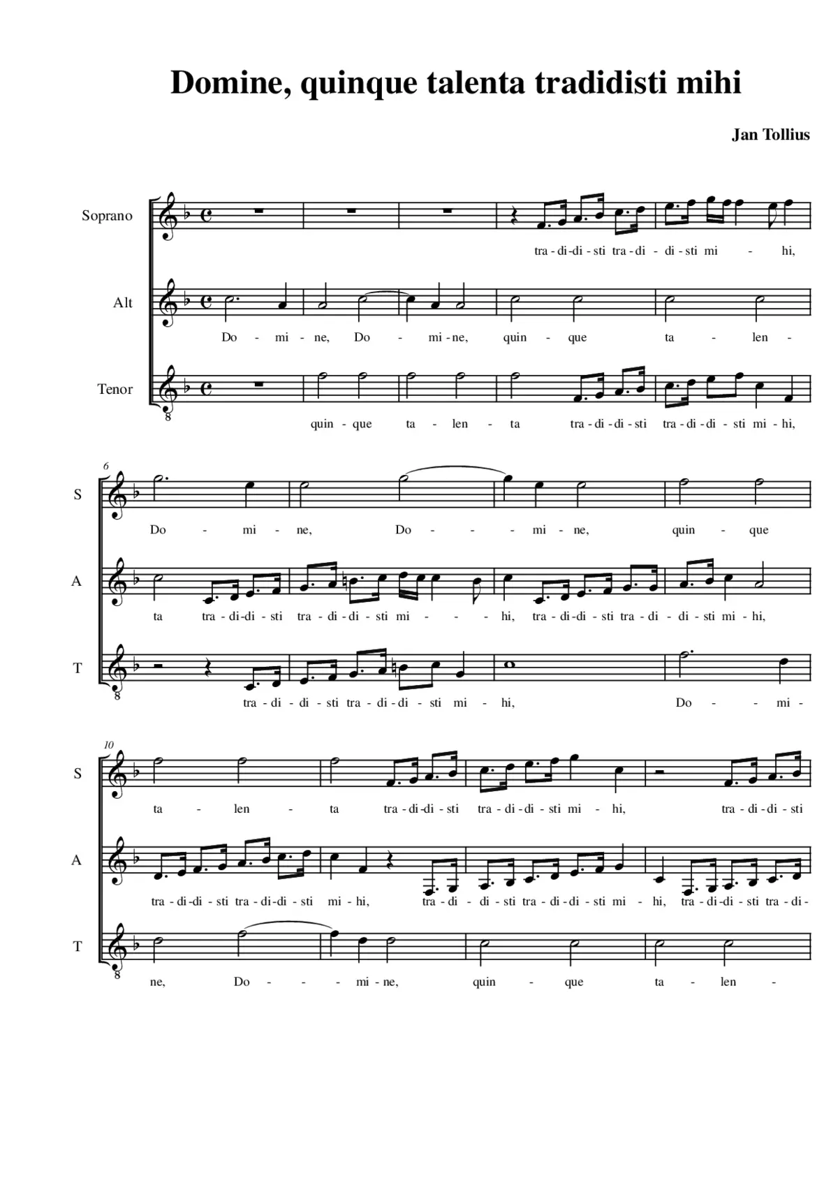 Domine quinque talenta tradidisti mihi - Page 1