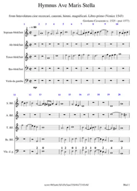 Cavazzoni Girolamo Hymnus Ave Maris Stella