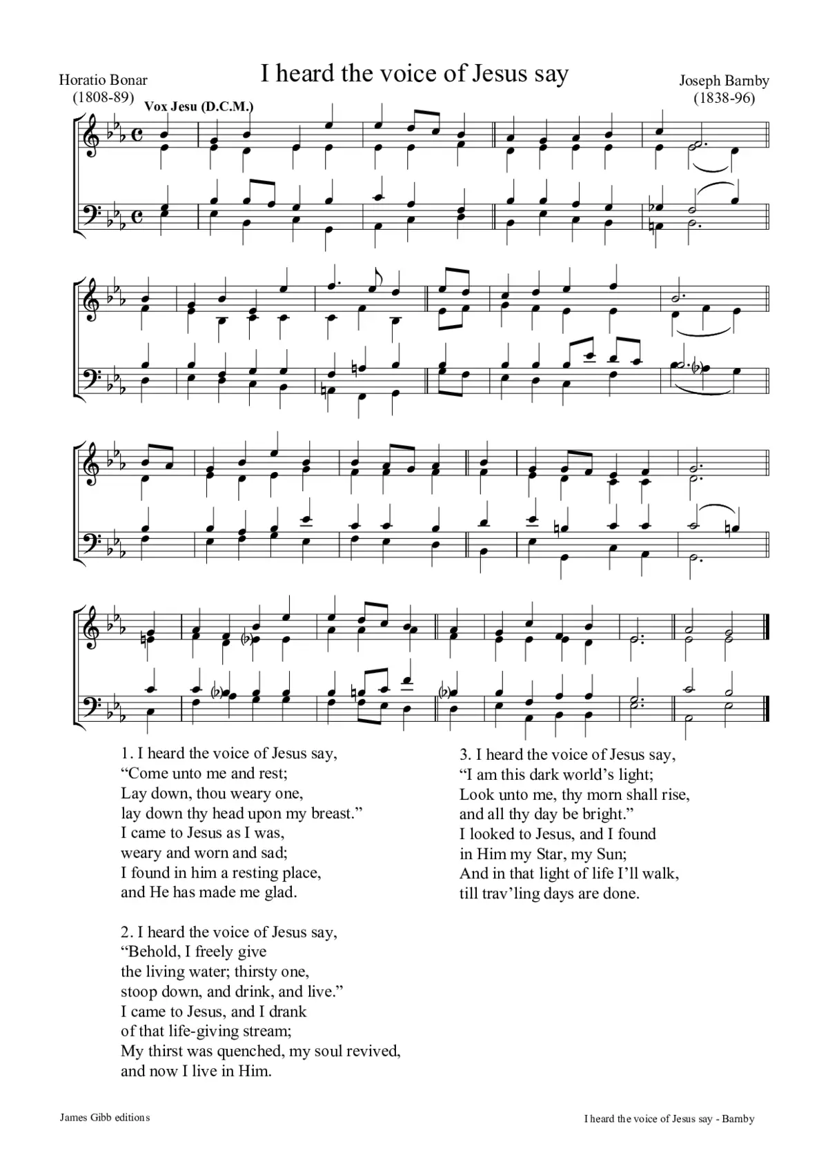 I heard the voice of Jesus say - Page 1