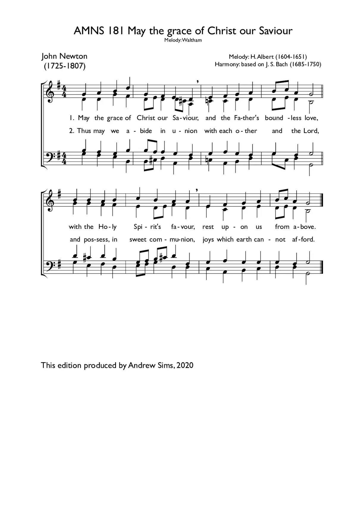 May the grace of Christ our Saviour - Page 1