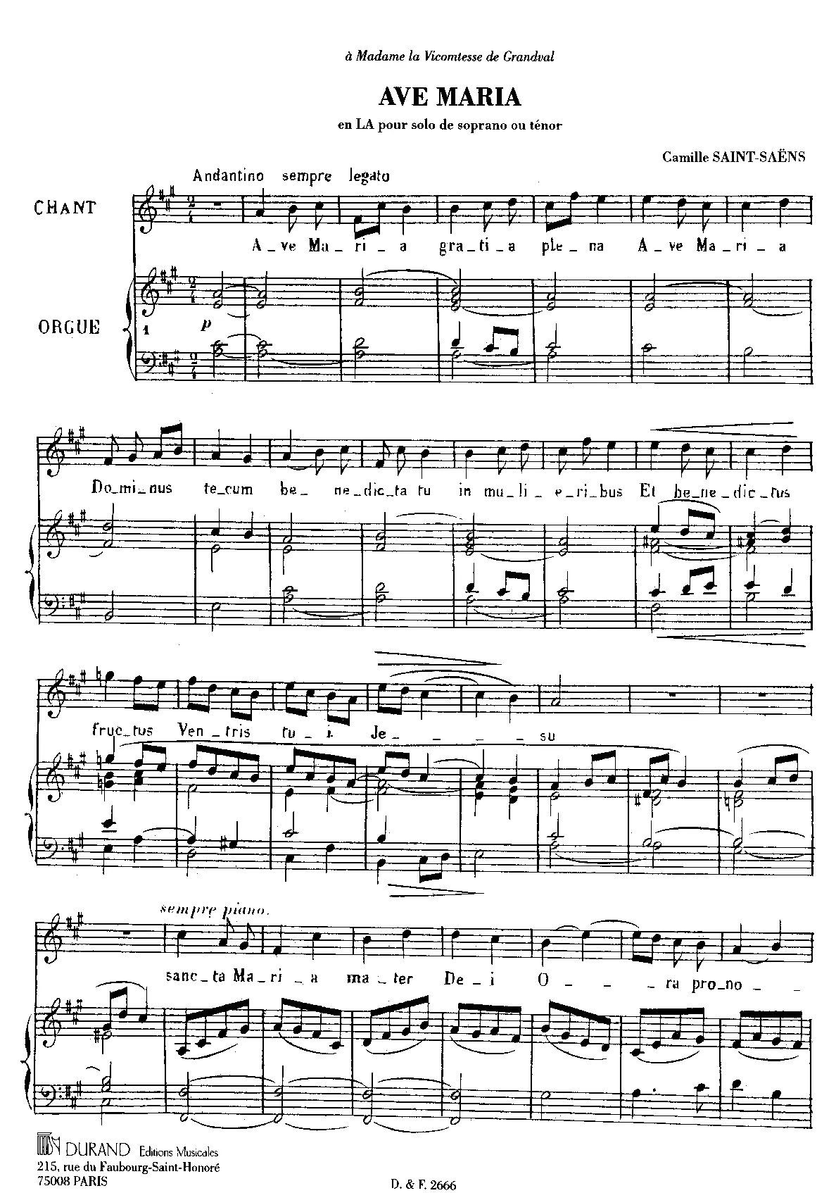 Ave Maria in A (1865) - Page 1