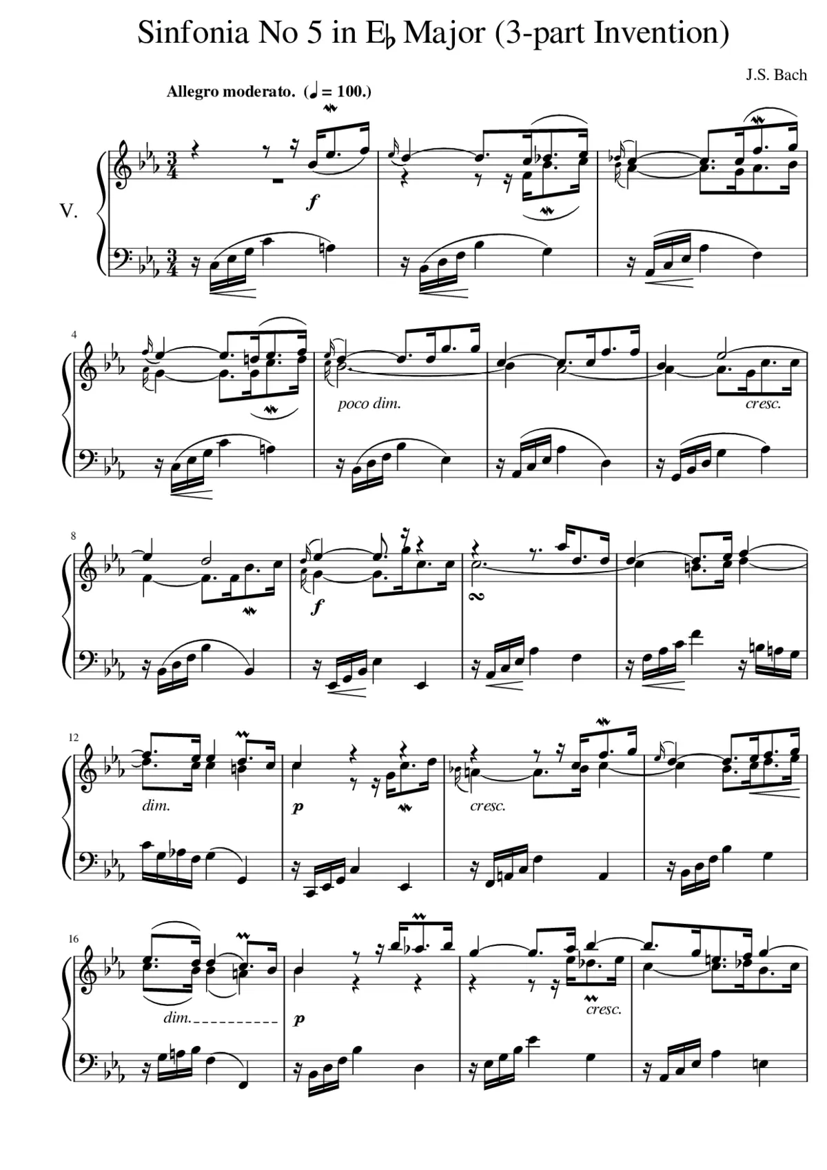 Invention in C major BWV 772 - Page 1