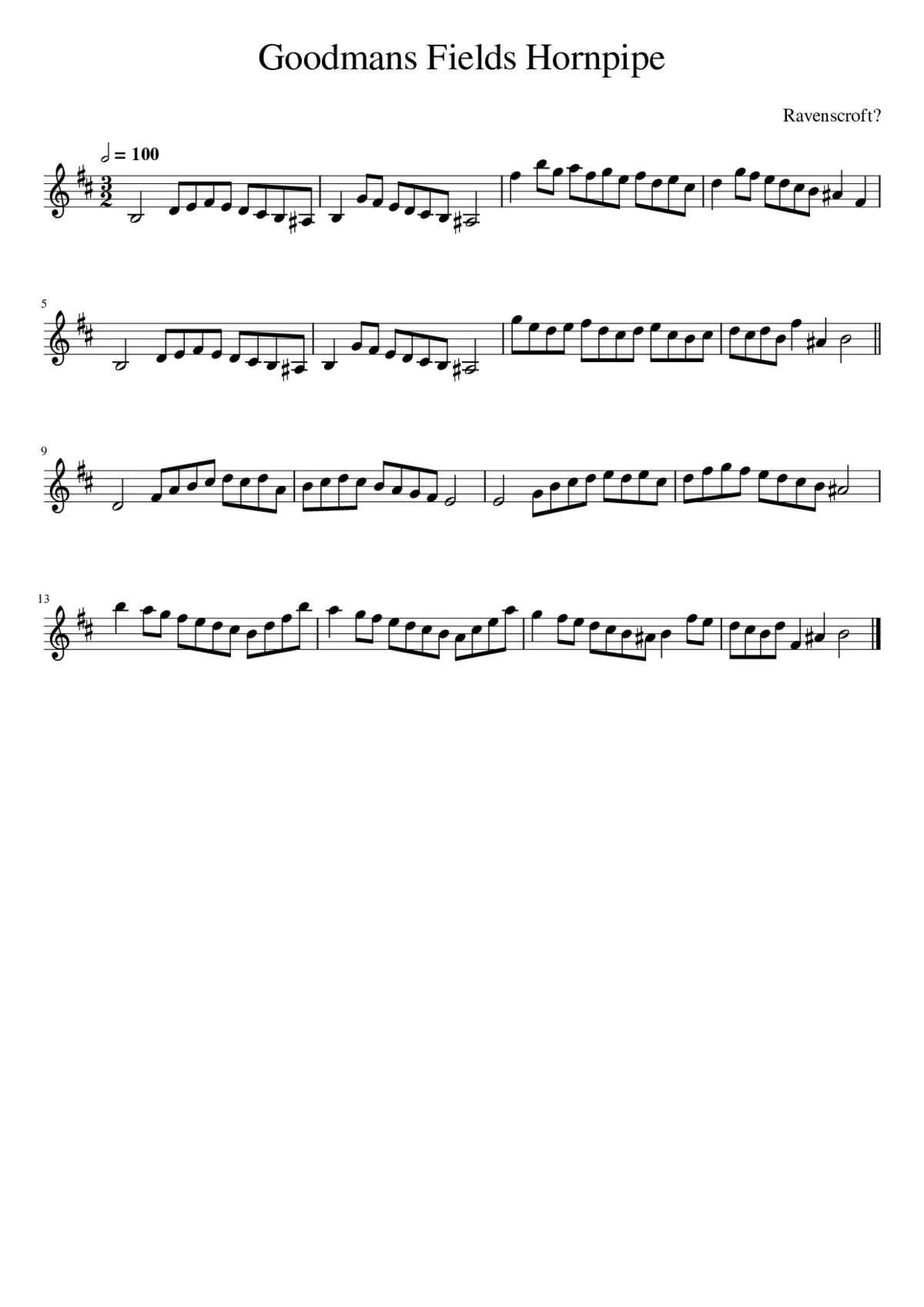 Goodmans Fields Hornpipe - Page 1