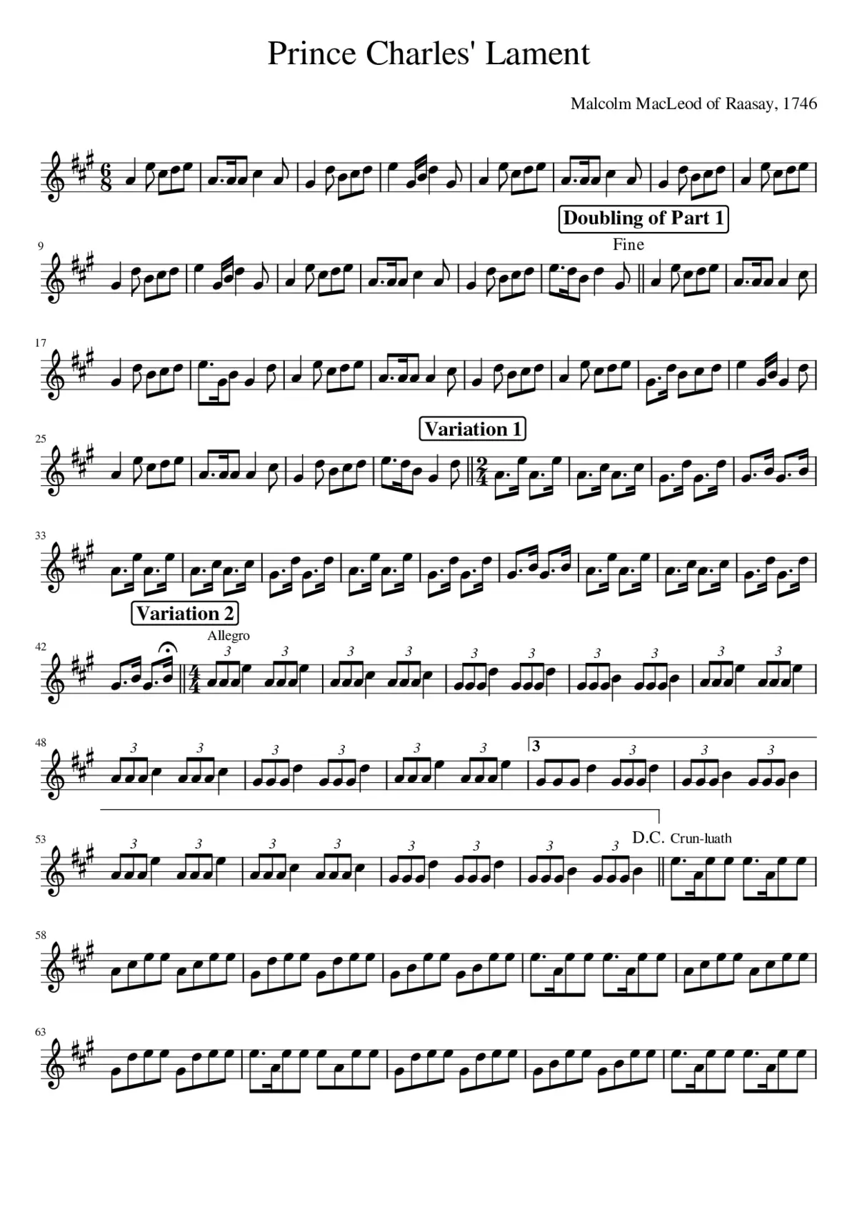 Prince Charles' Lament - Page 1