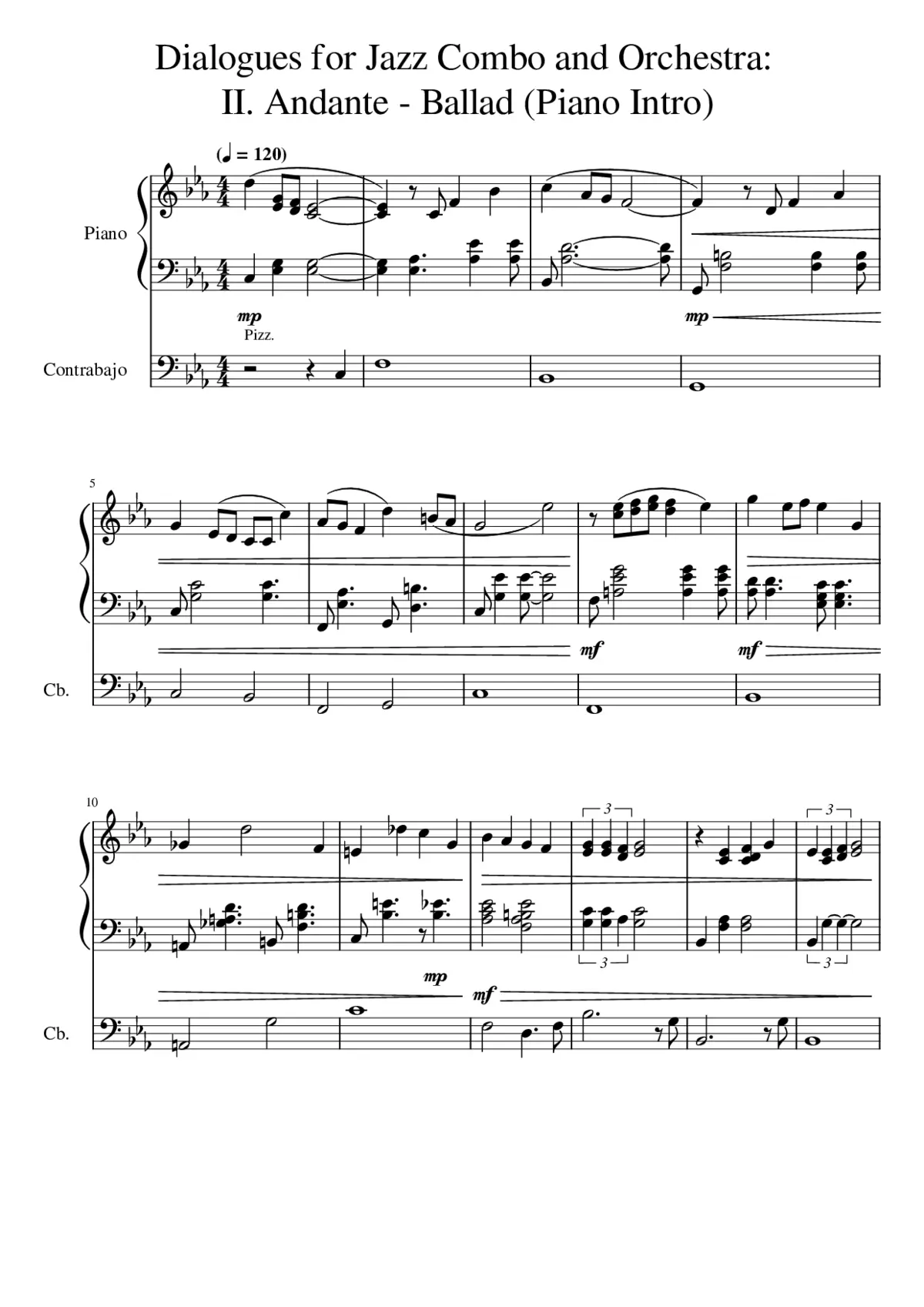Dialogues for Jazz Combo and Orchestra: II. Andante - Ballad - Page 1