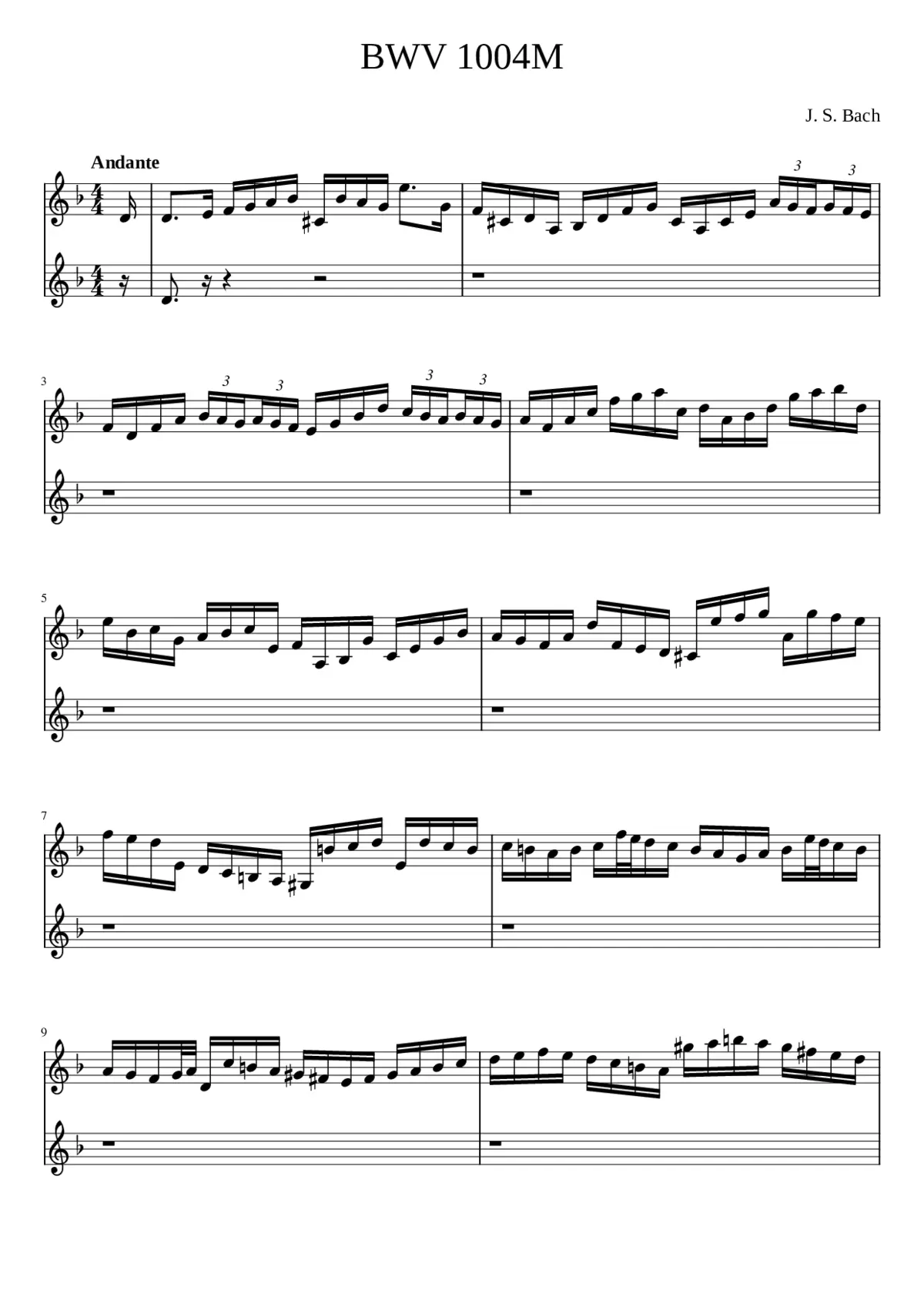 Violin Partita No.2 in D minor BWV 1004 - Page 1