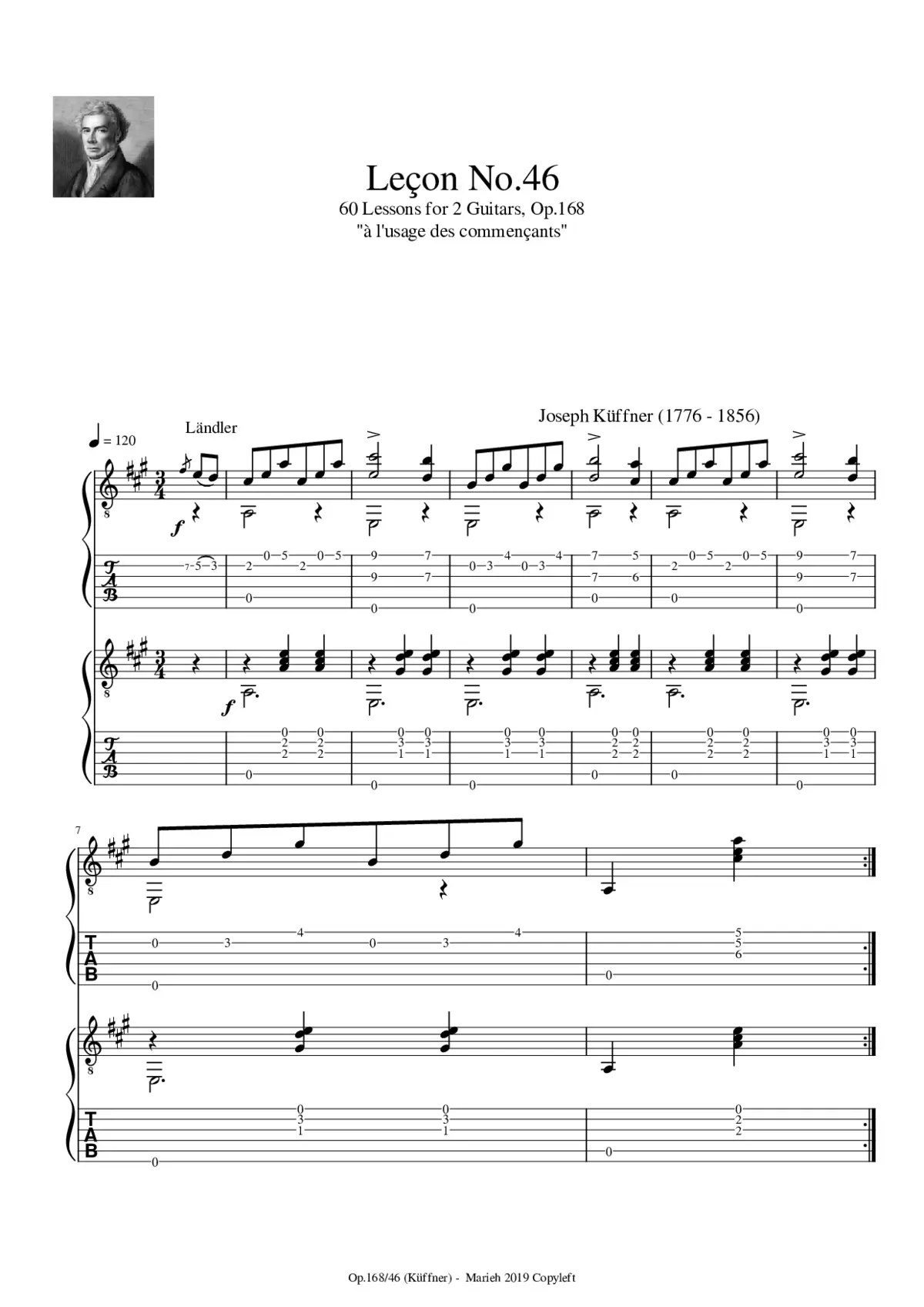 60 Lessons for 2 Guitars Op.168 - Page 1