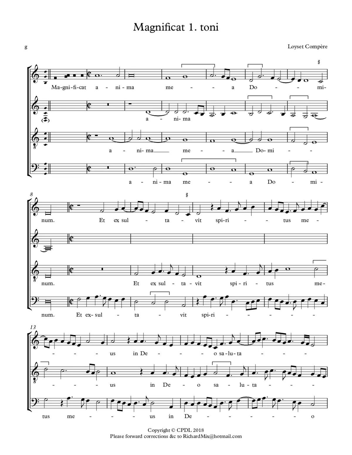 Magnificat primi toni - Page 1