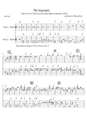 Ne Iscararis - Arrangement for 2 lyra viols (ffeff / ffefh)