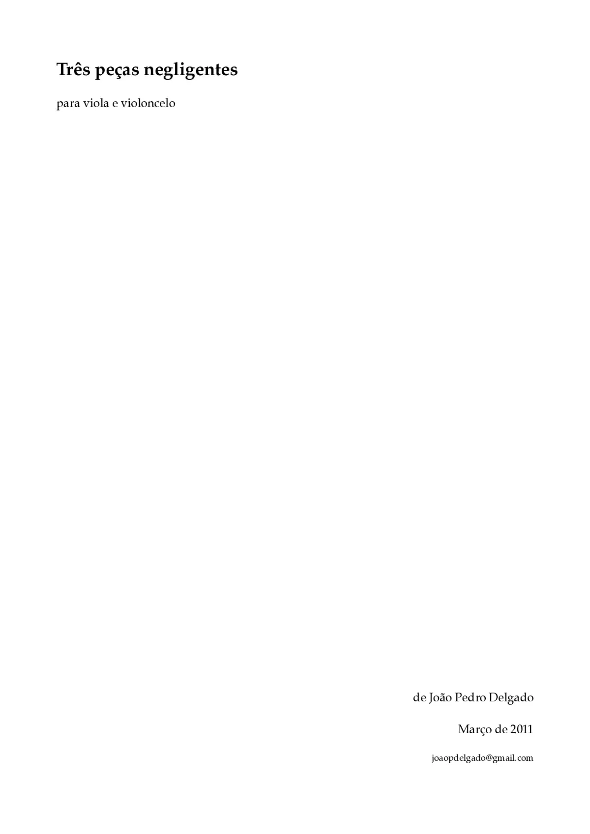 Three Careless Pieces for Viola and Cello - Page 1