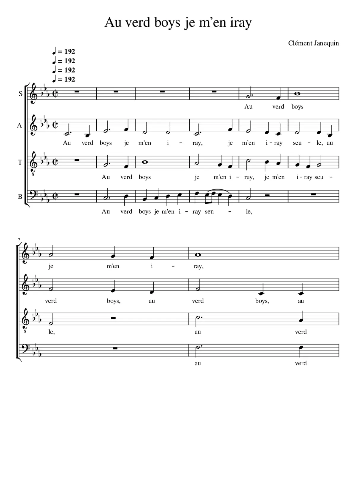 Au verd boys je m'en iray - Page 1