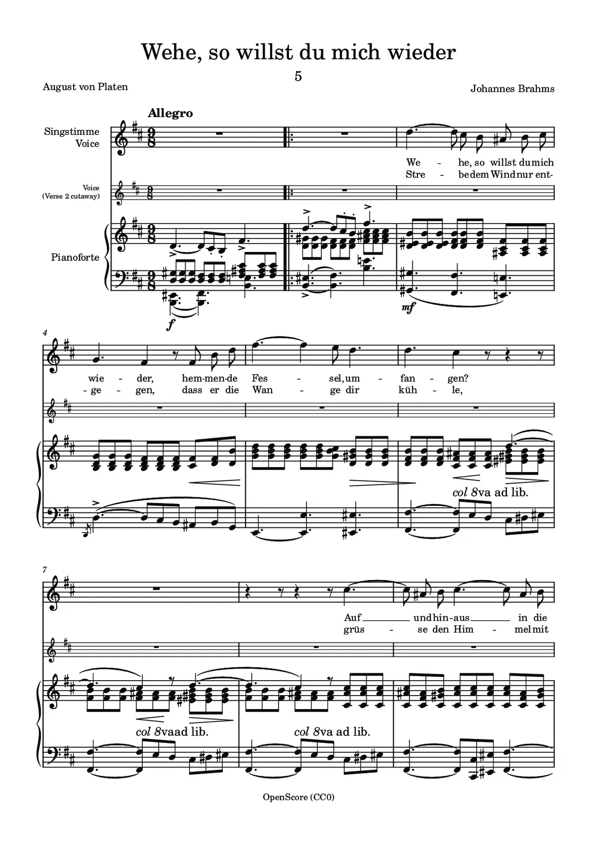 Wehe, so willst du mich wieder - Page 1