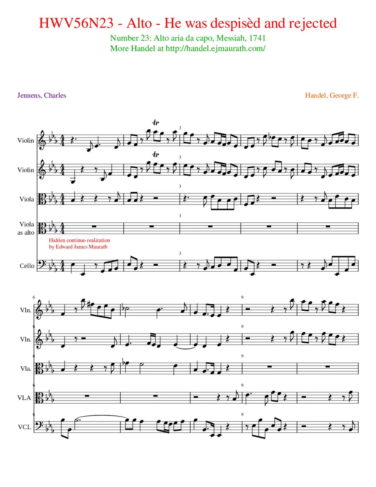 Messiah HWV 56 - Page 1