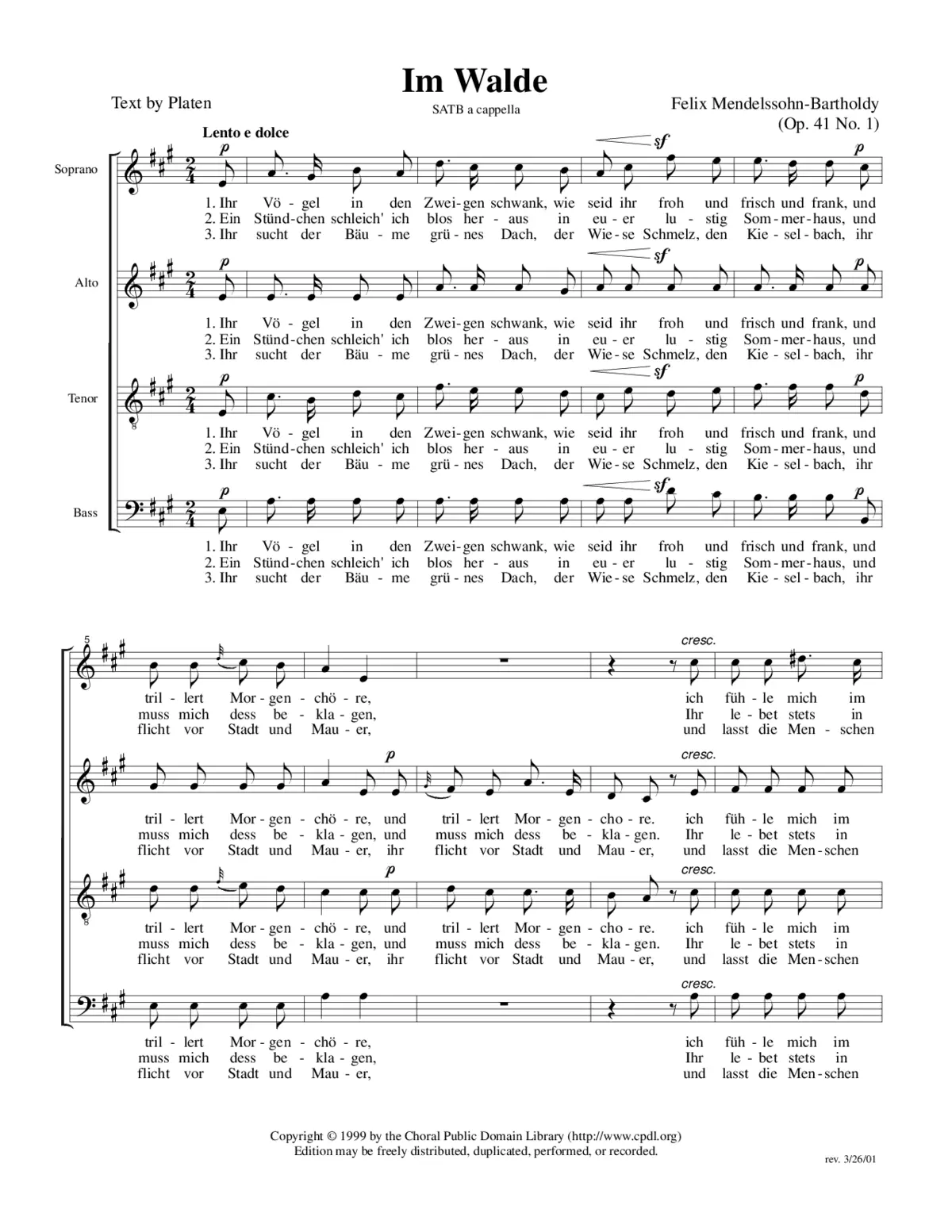 Im Walde, Op. 41, No. 1 - Page 1