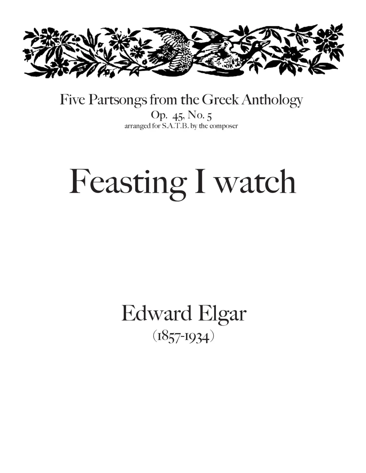 Feasting I watch op.45.5 - Page 1