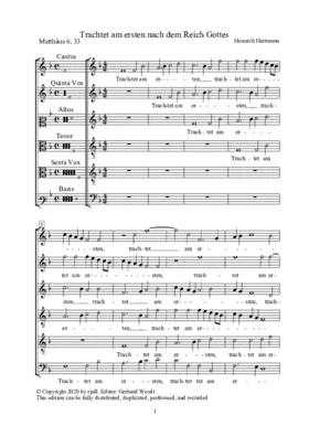 Trachtet am ersten nach dem Reich Gottes