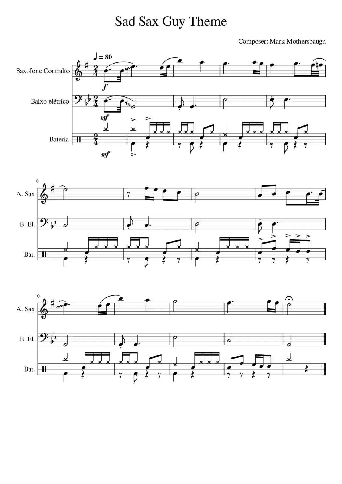 Sad Sax - Page 1