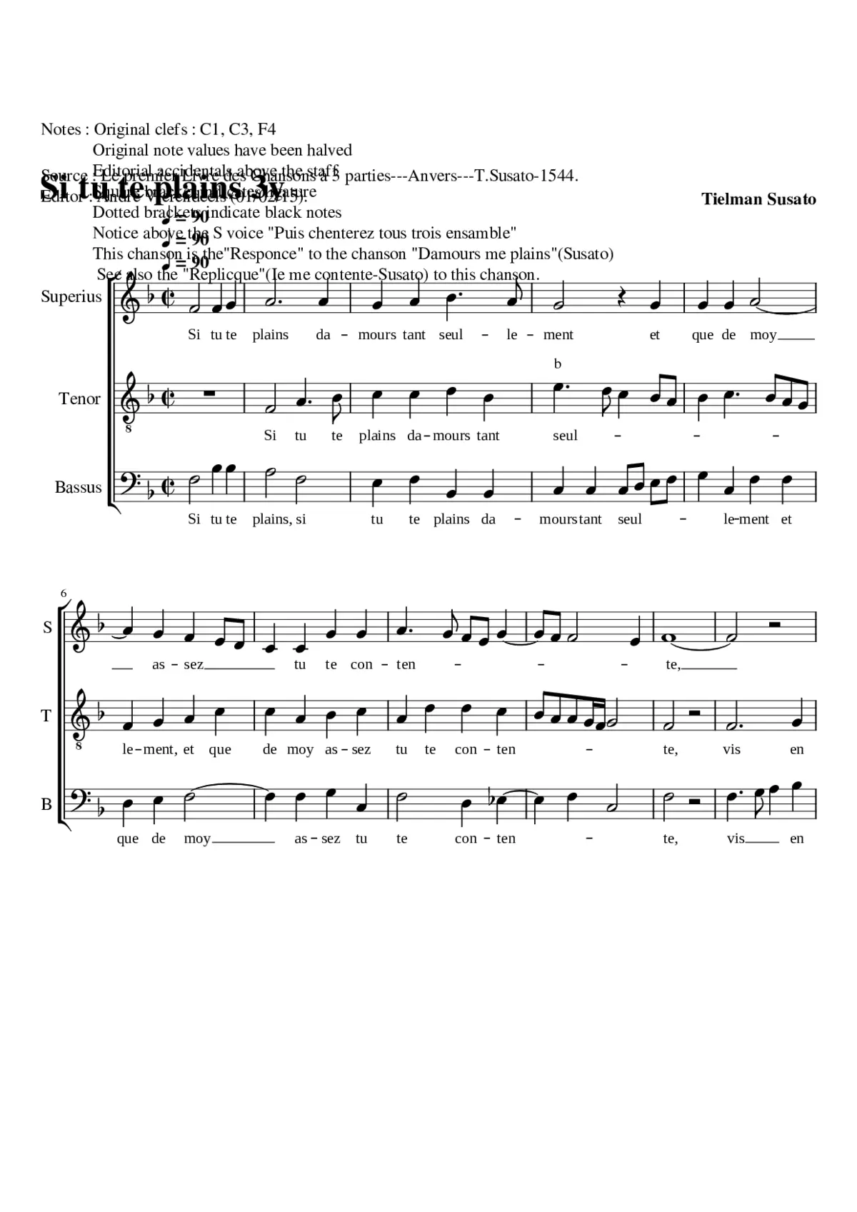 Si tu te plains (3v.) - Page 1