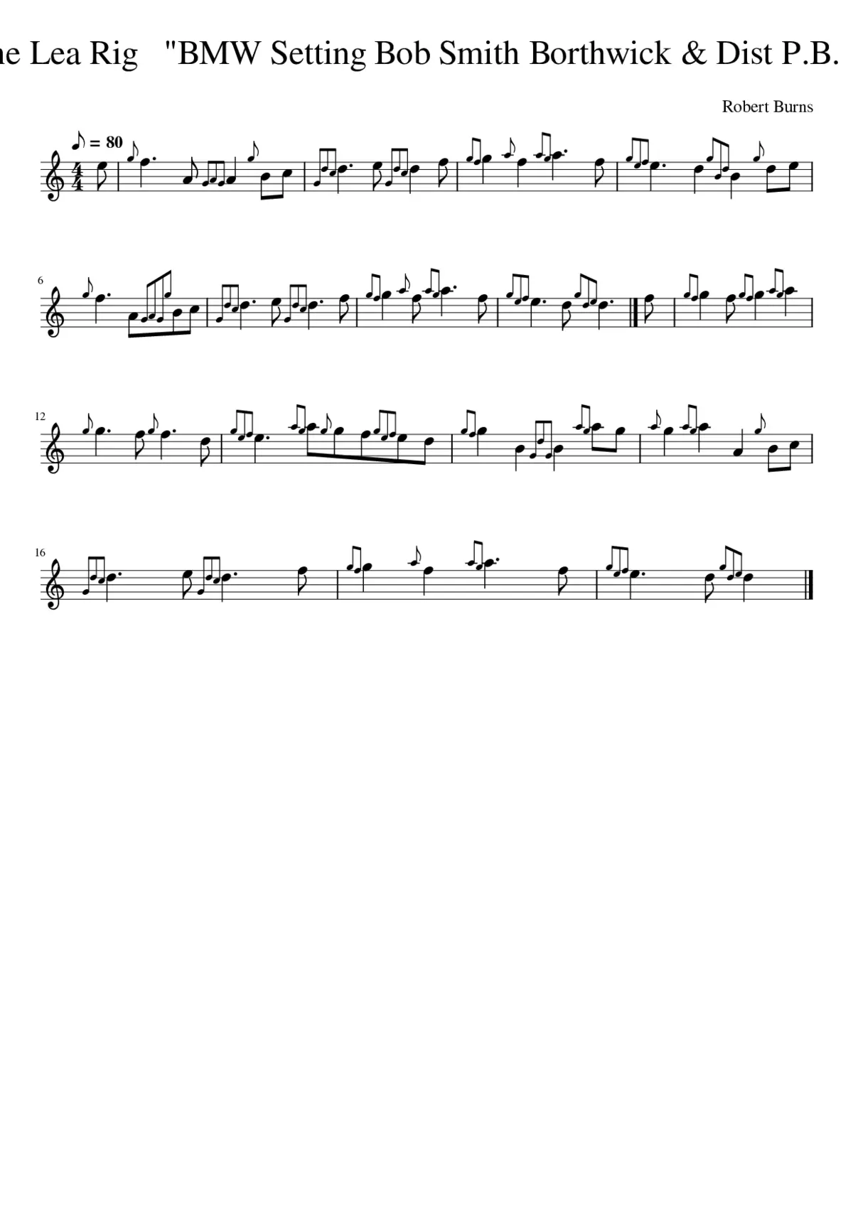 The Lea Rig BMW Setting Bob Smith Borthwick & Dist P.B. - Page 1