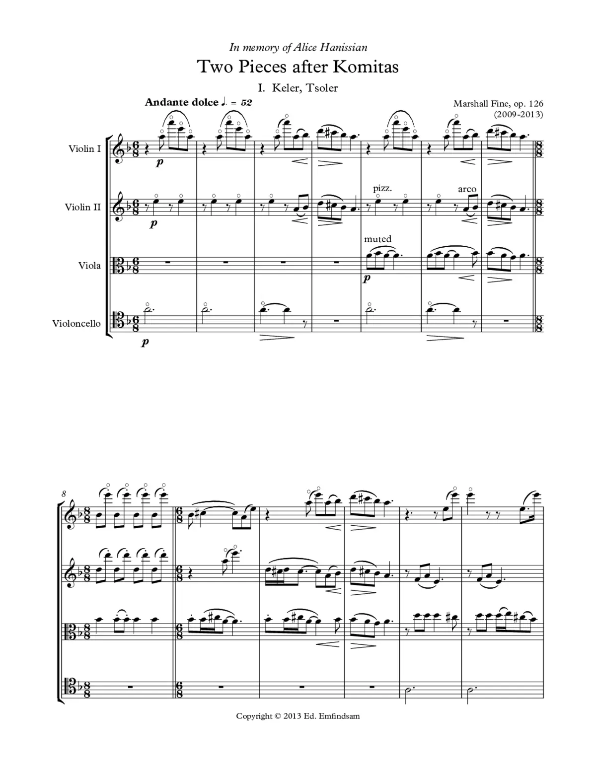 Two Pieces after Komitas - Page 1