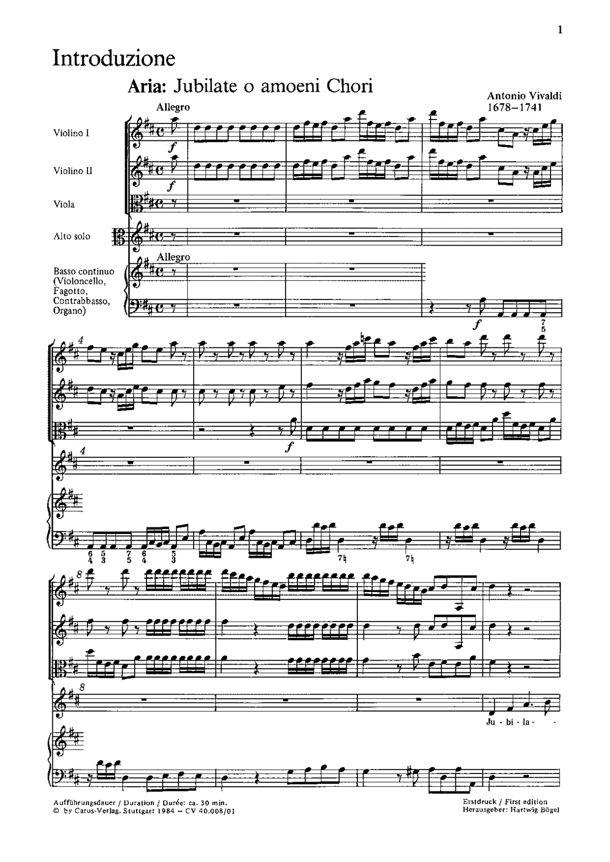 Jubilate, o amoeni chori - Page 1