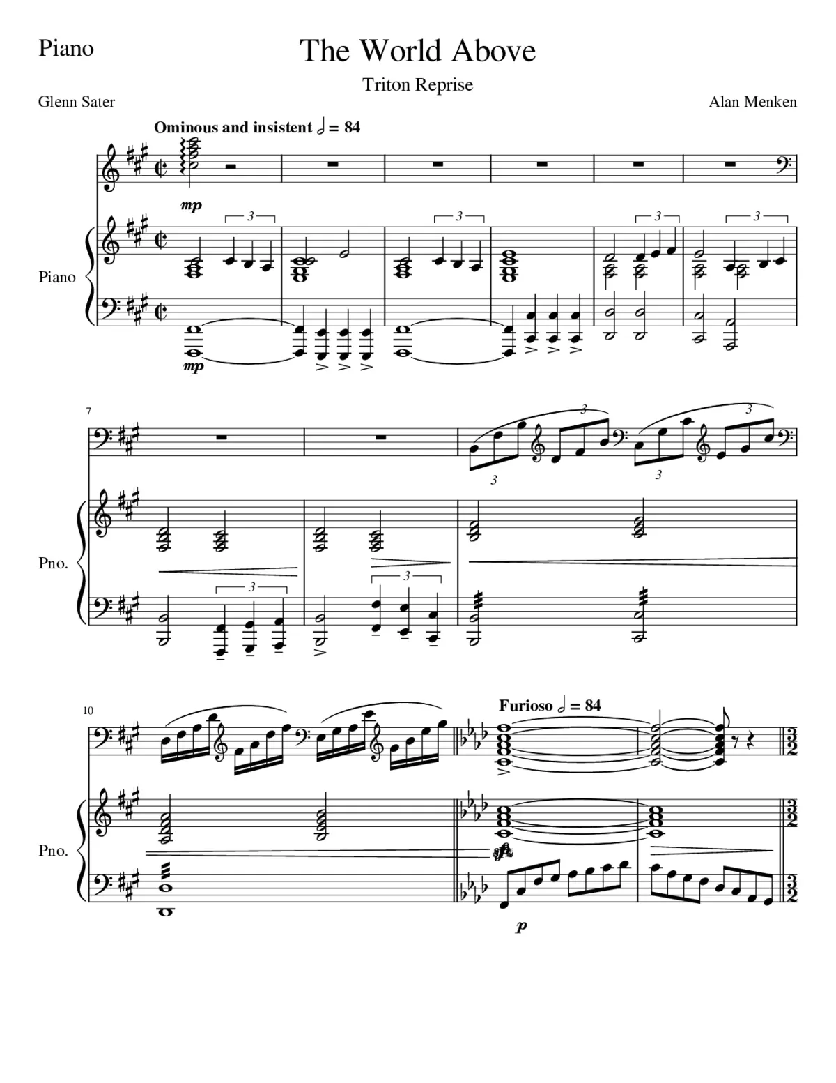 The World Above-Piano - Page 1