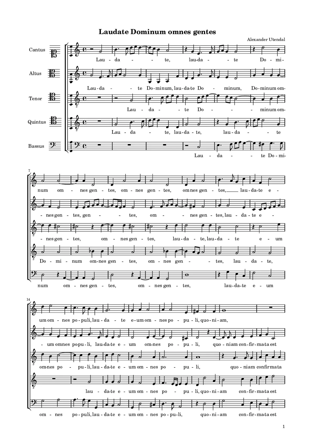 Laudate Dominum omnes gentes a 5 - Page 1