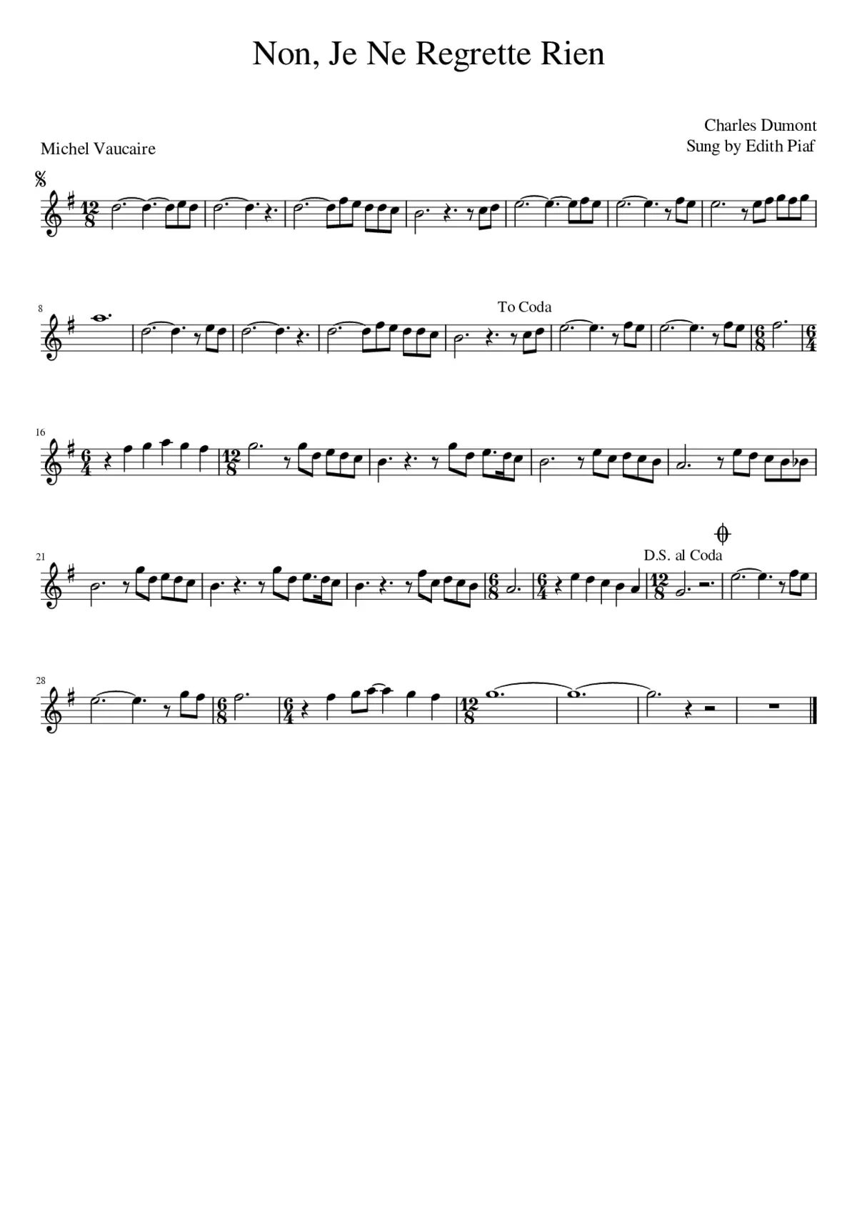 non je ne regrette rien - Page 1