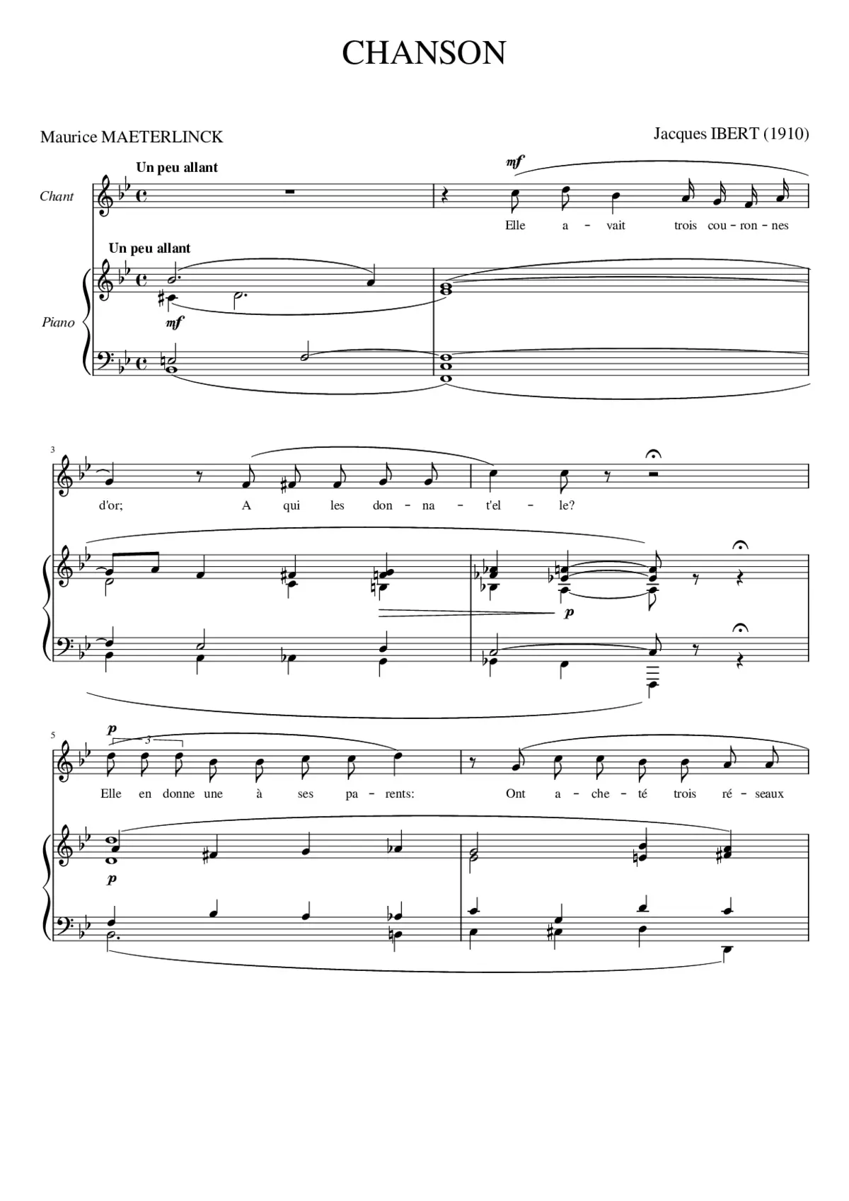 CHANSON Jacques IBERT - Page 1