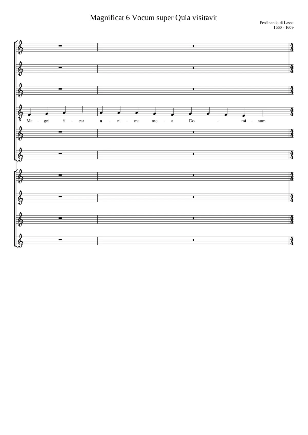 Magnificat 6 Vocum super Quia visitavit - Page 1