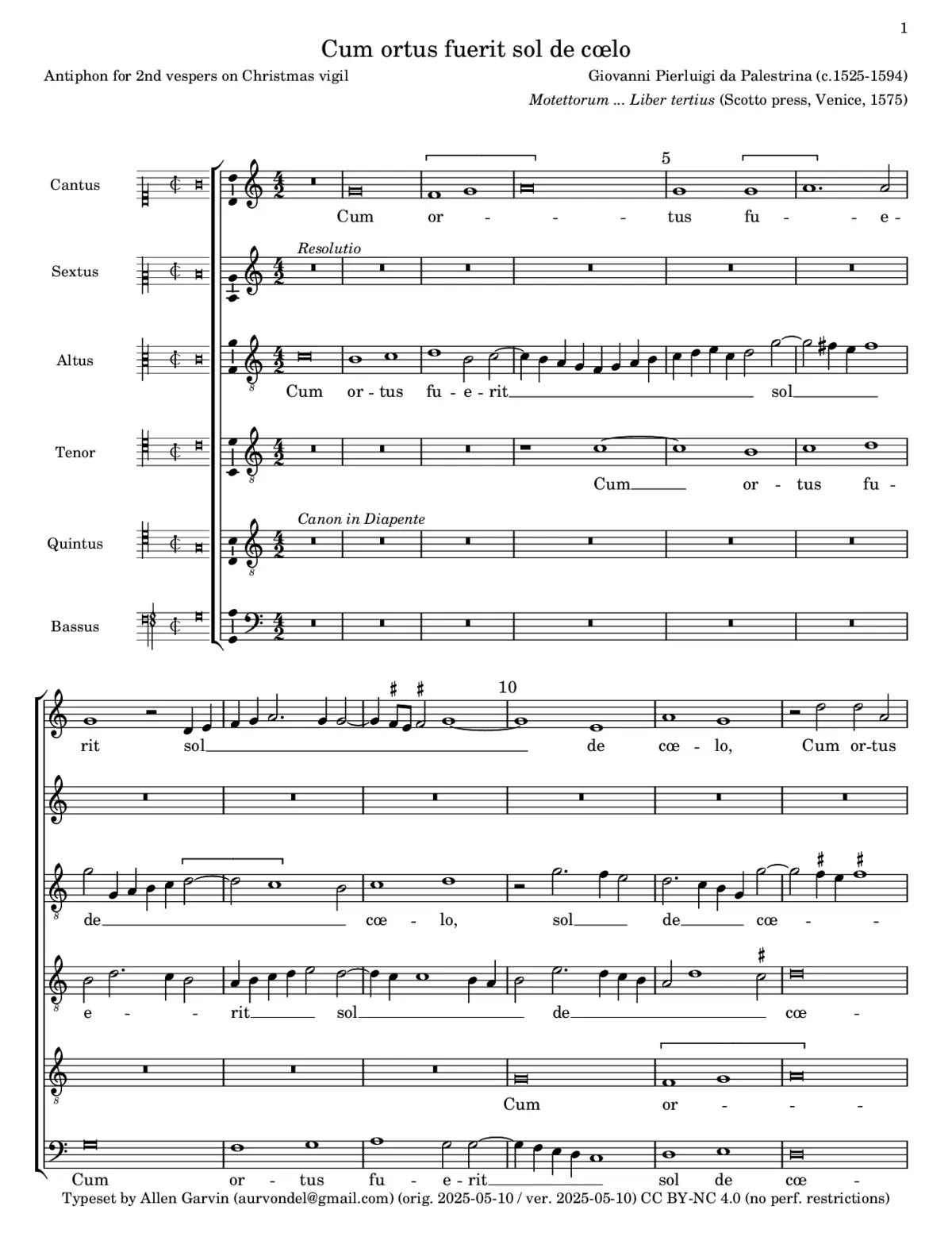 Cum ortus fuerit - Page 1