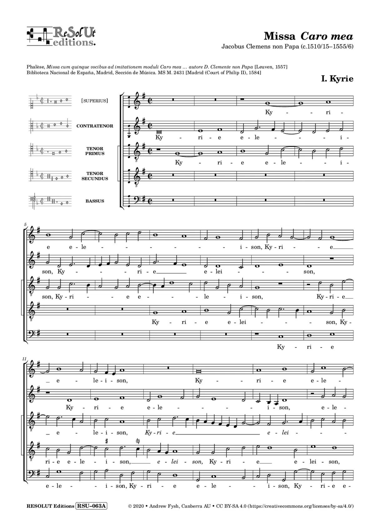 Missa Caro mea - Page 1