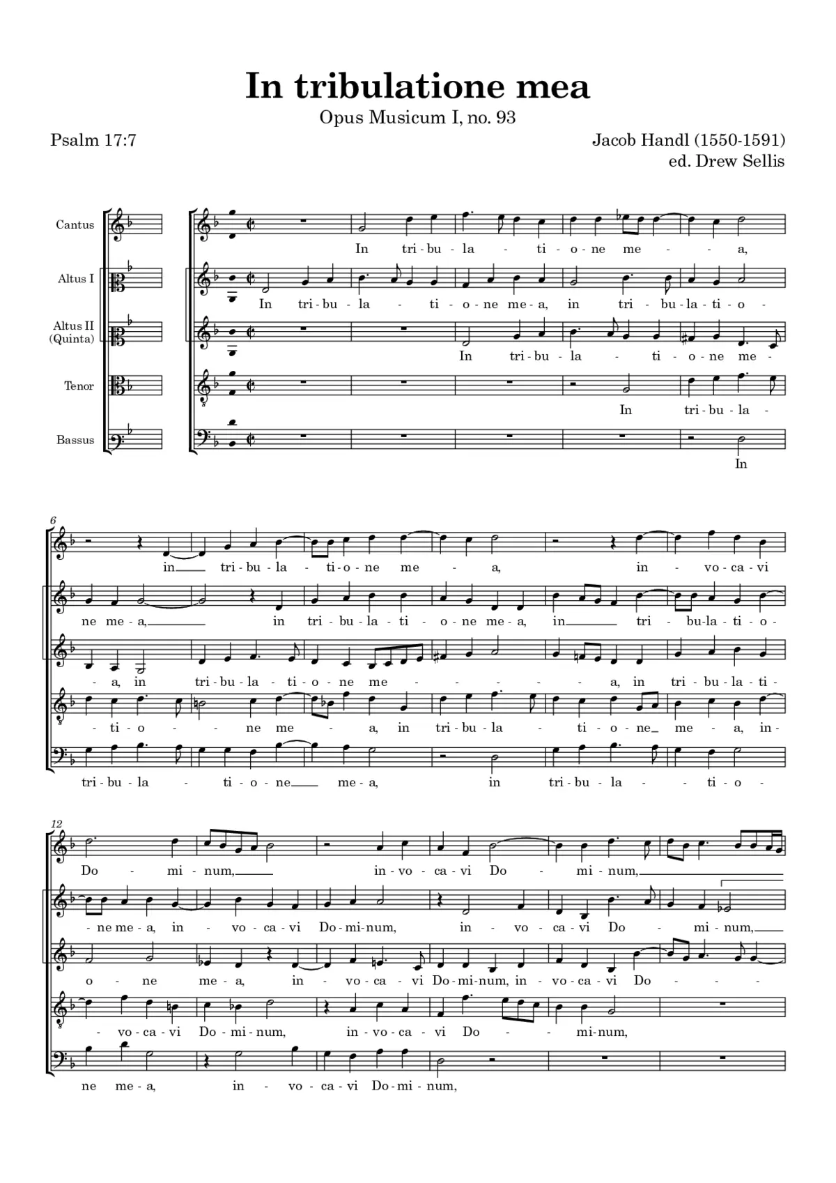 In tribulatione mea - Page 1