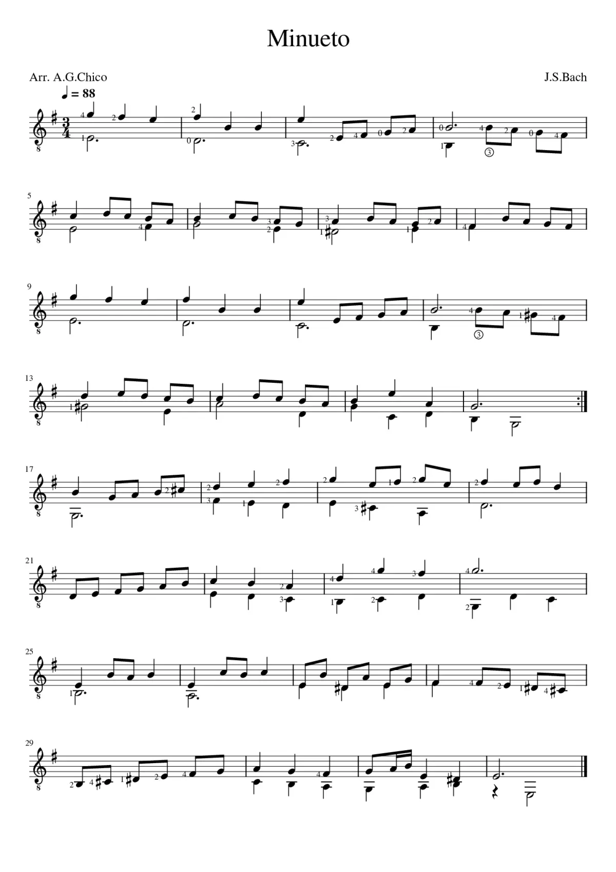 Minueto en Mim - Page 1