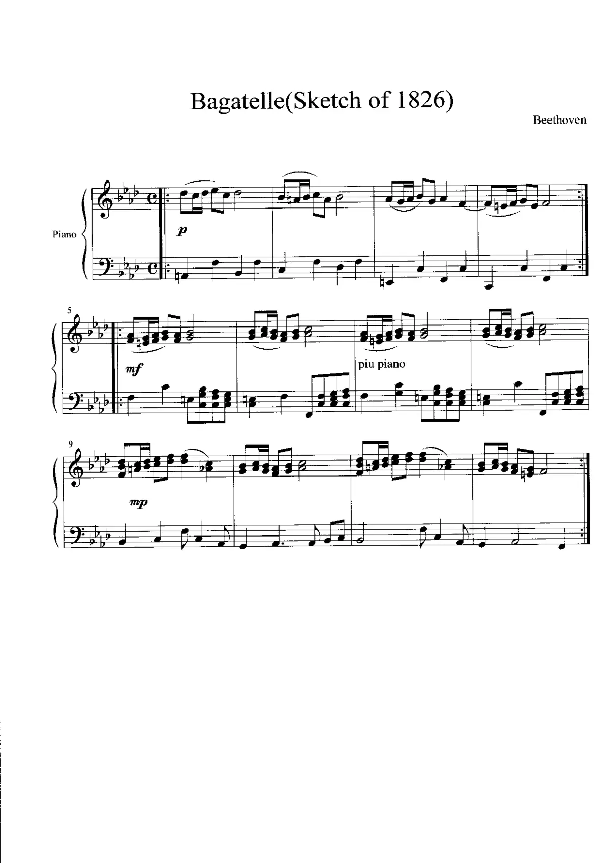 Bagatelle in F minor - Page 1