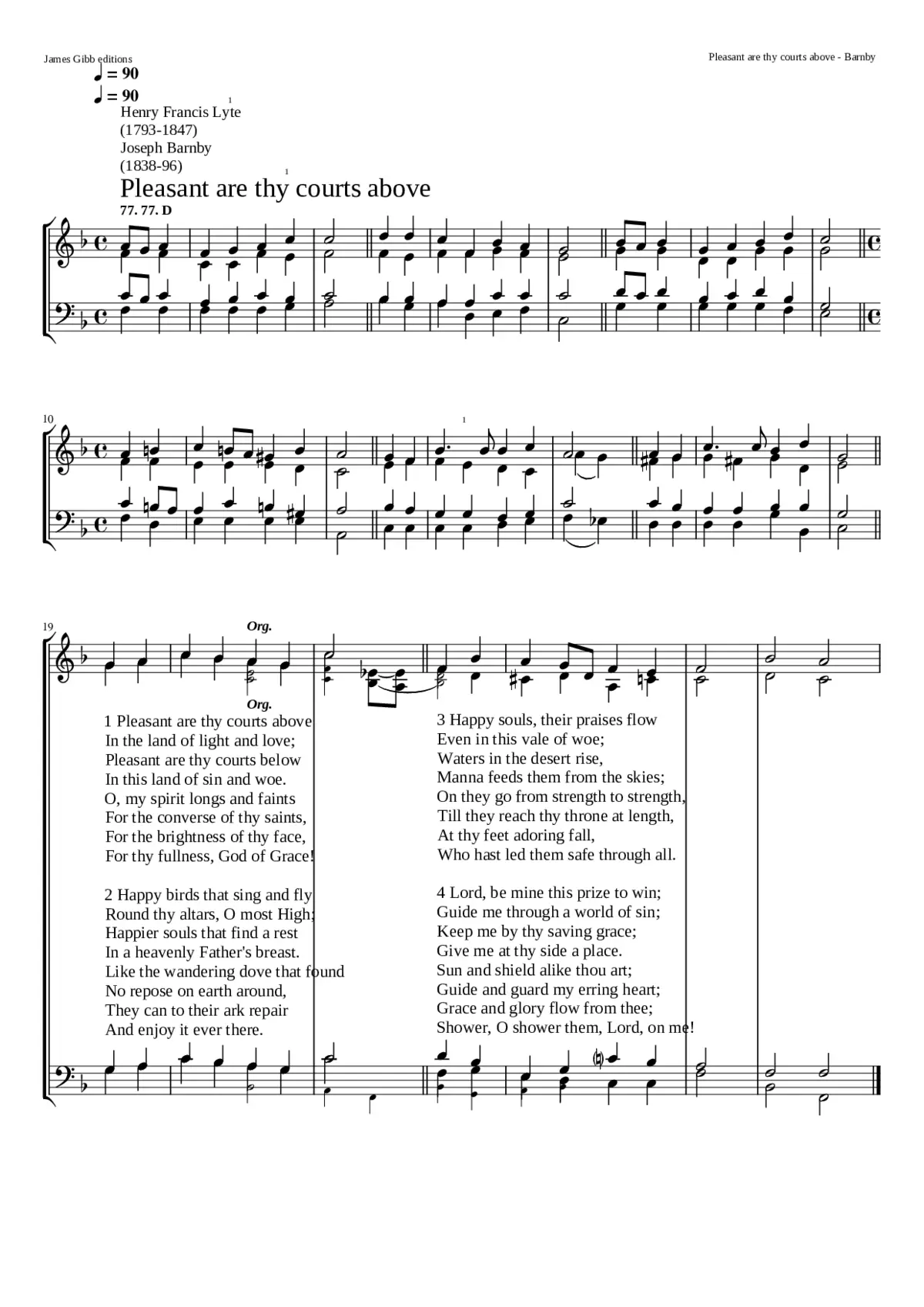 Pleasant are thy courts above - Page 1