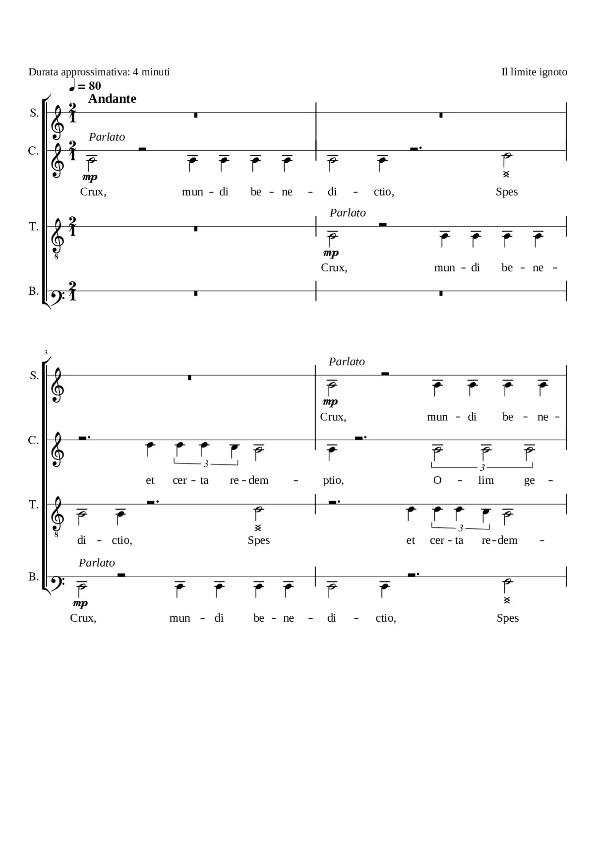 Inno 'Crux mundi benedictio' (Hymn 'Cross blessing of the world') - Page 1