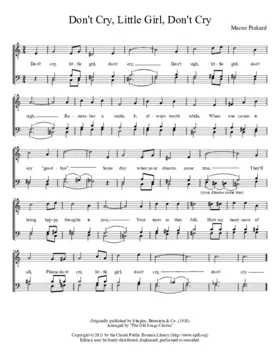 Don't cry, little girl, don't cry