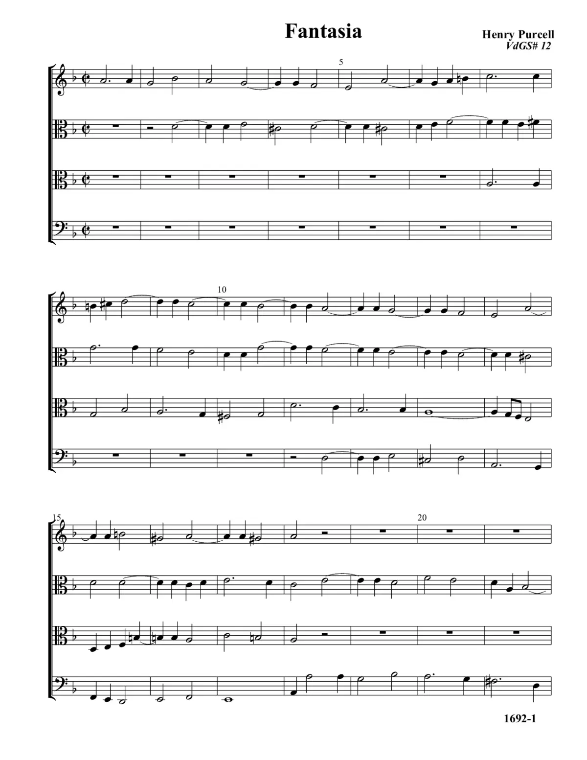 Fantasy No.12 in D minor - Page 1