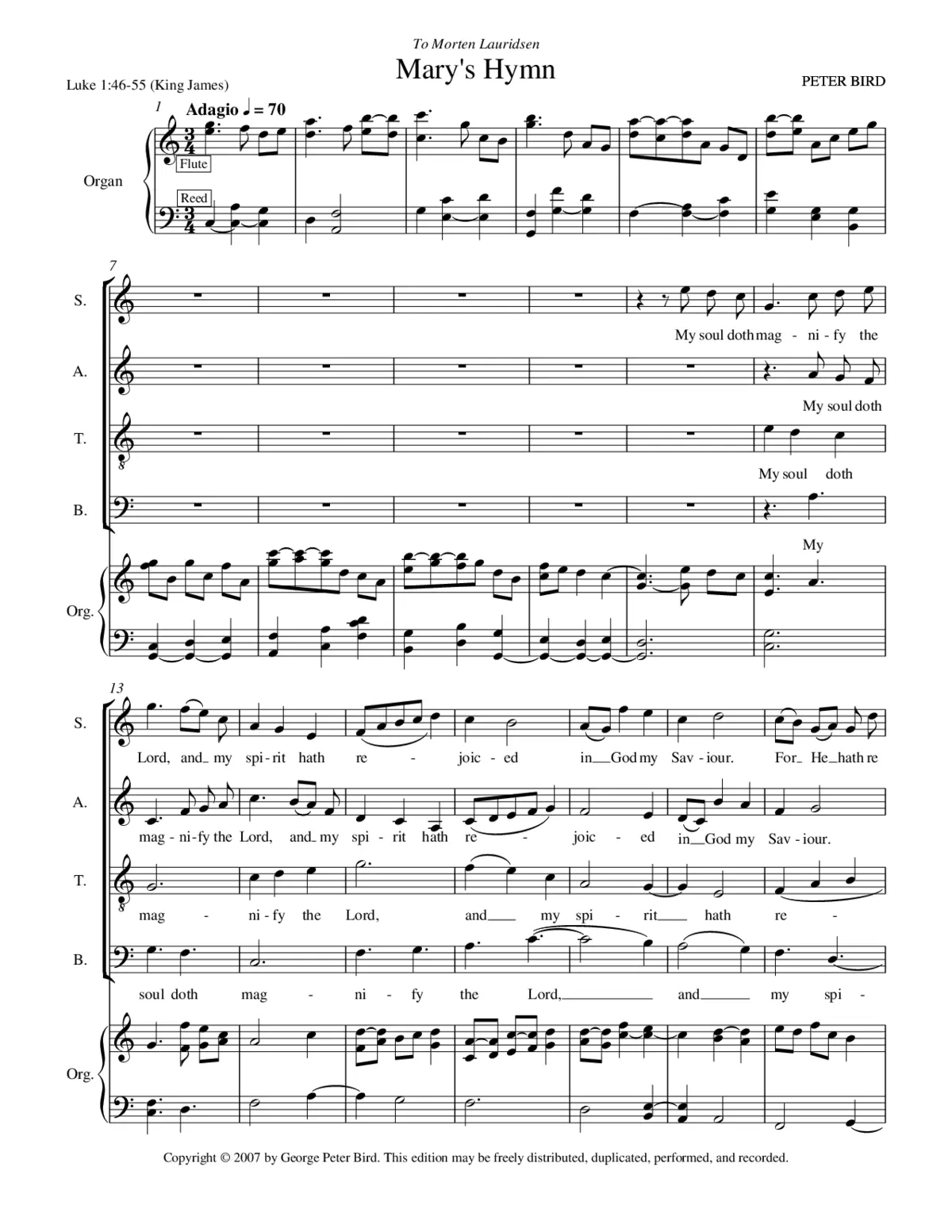 Mary's hymn (Magnificat) - Page 1