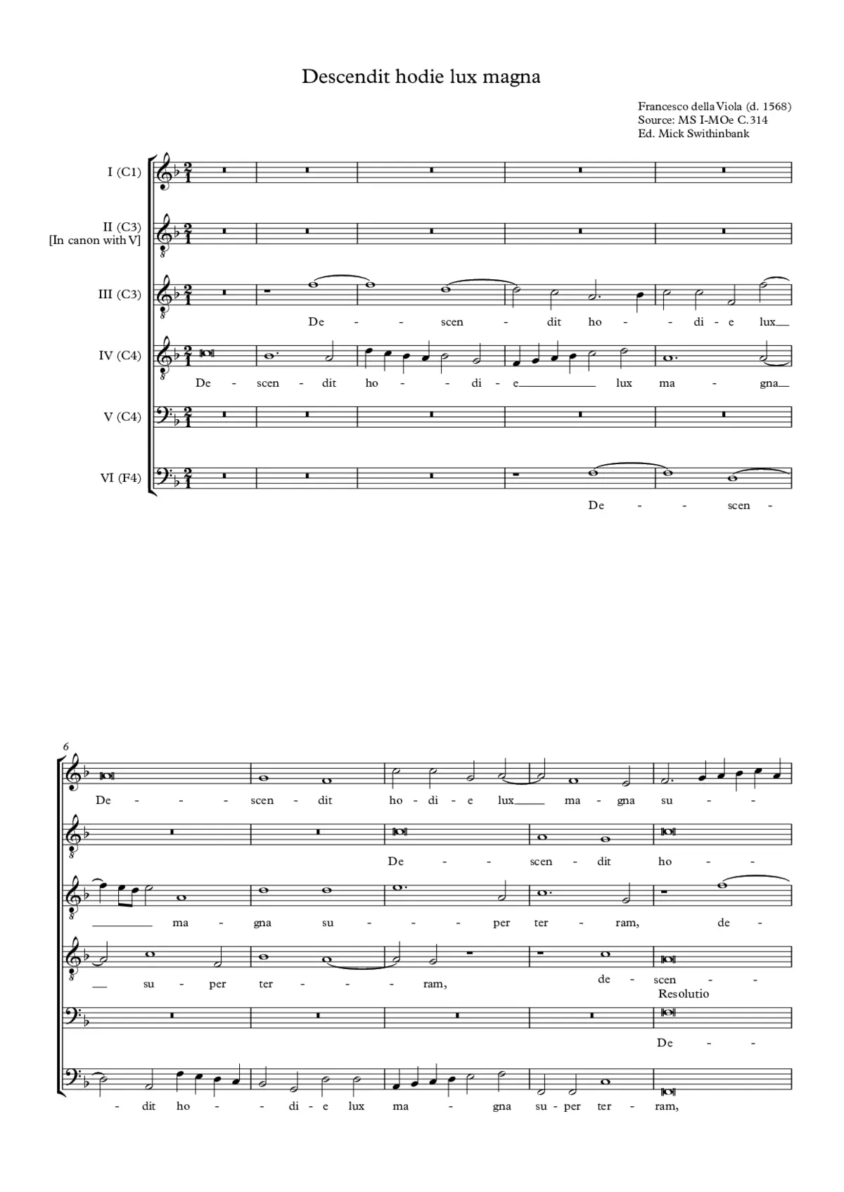 Descendit hodie lux magna - Page 1