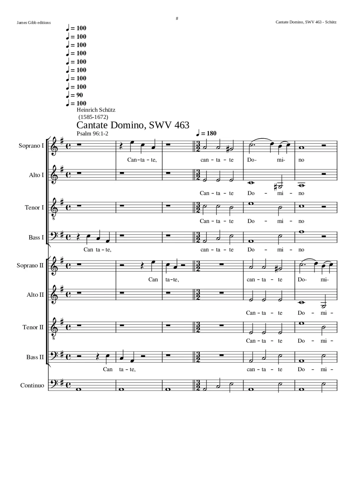 Cantate Domino SWV 463 - Page 1
