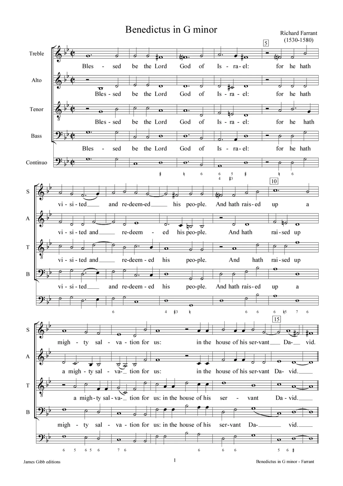 Benedictus in G minor - Page 1