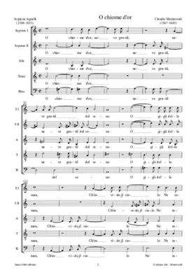 O chiome d'or, neve gentil del seno