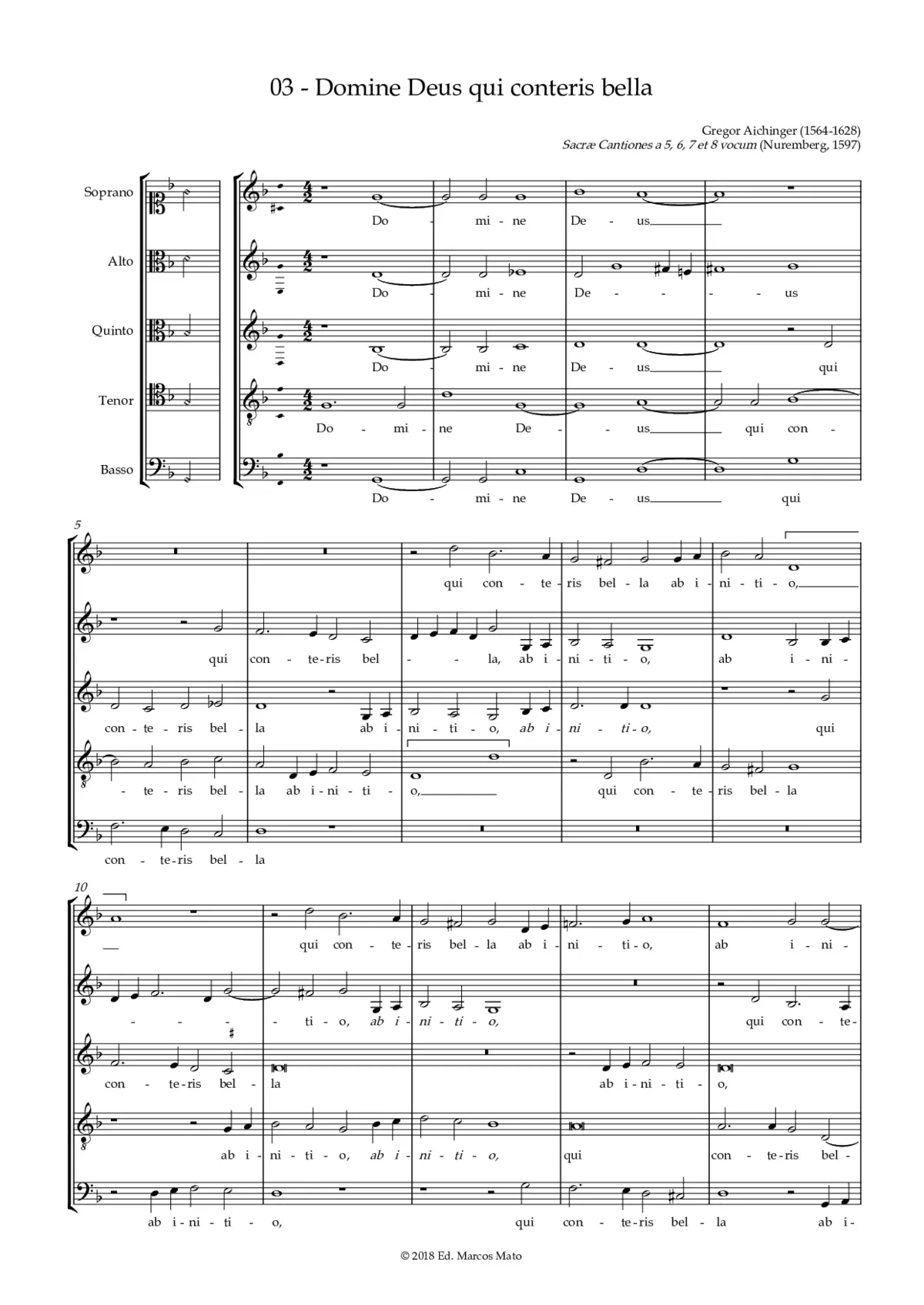 Domine Deus qui conteris bella - Page 1