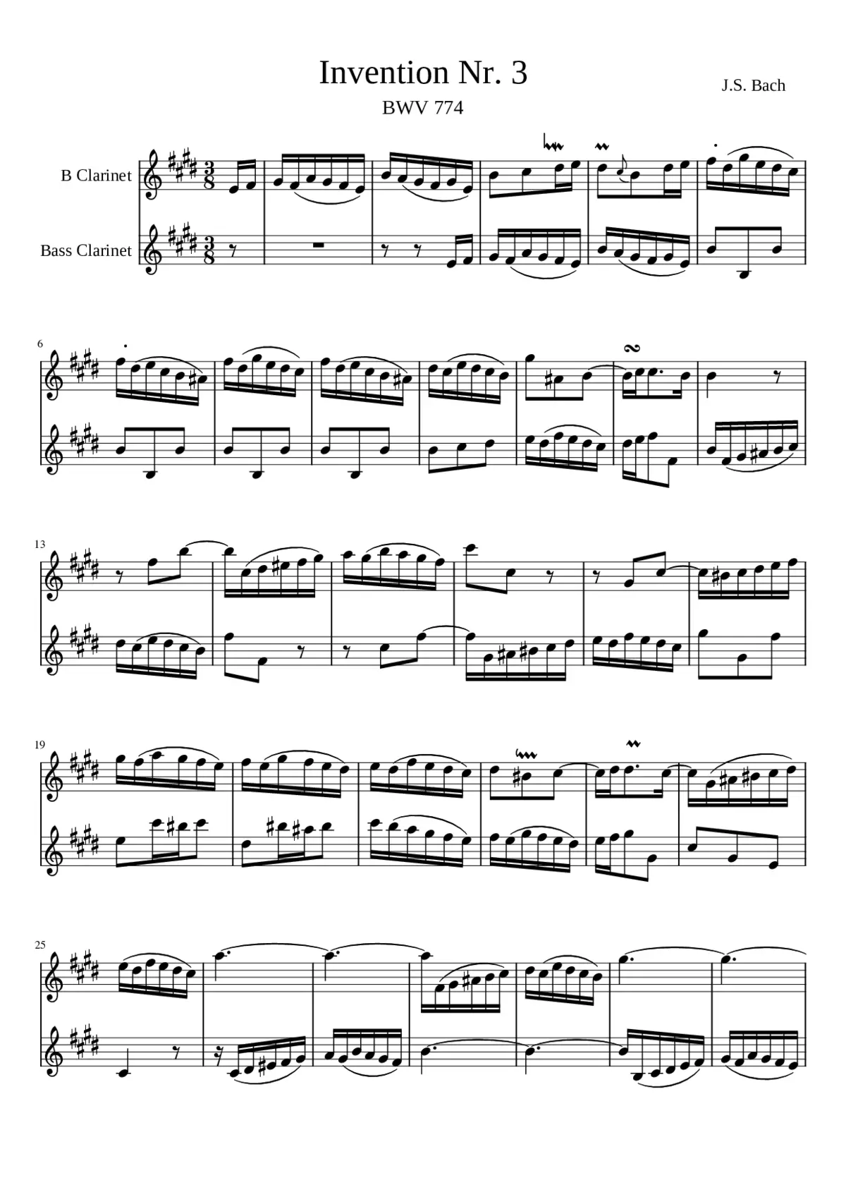Invention in D major BWV 774 - Page 1