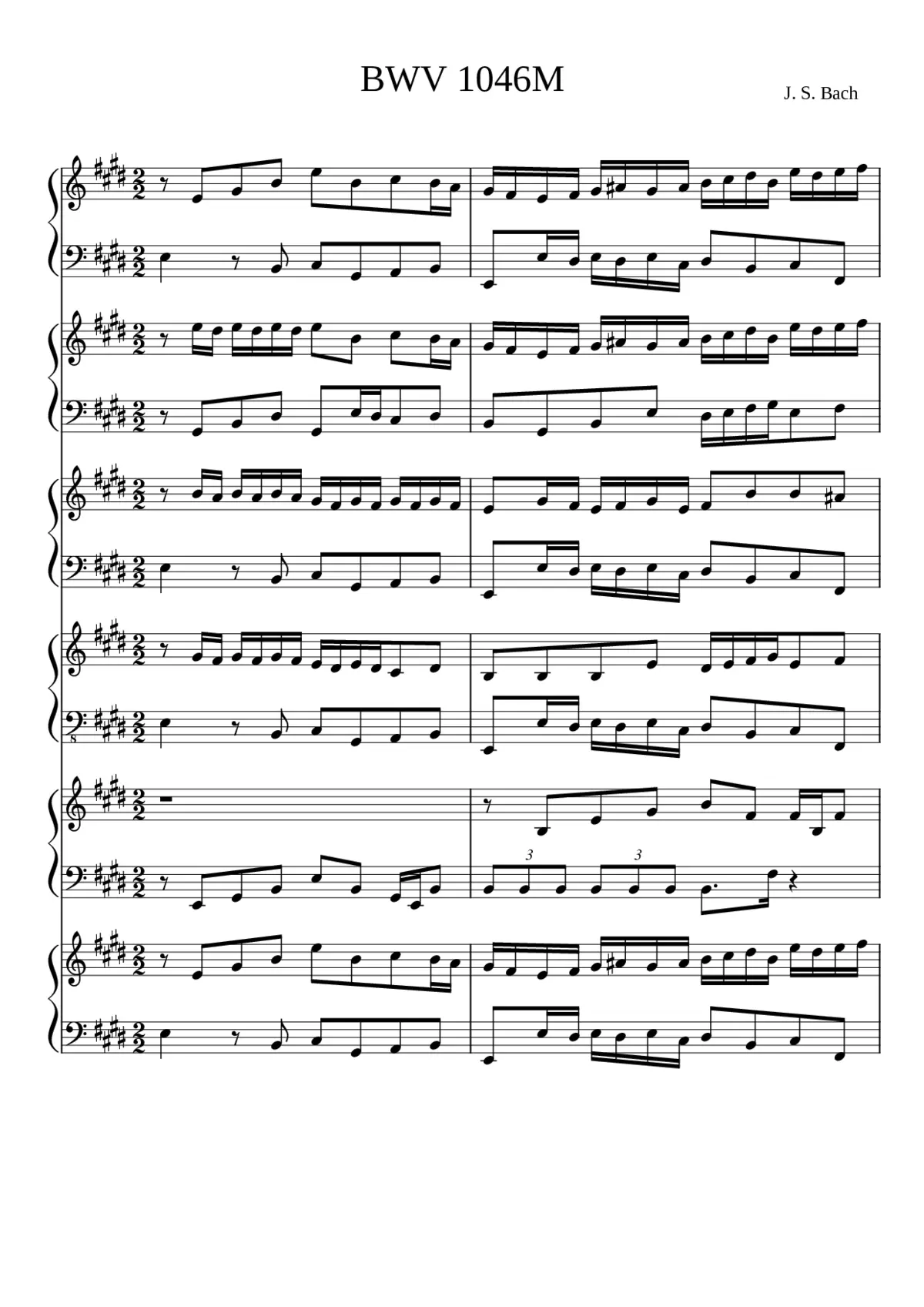 Brandenburg Concerto No.1 in F major BWV 1046 - Page 1