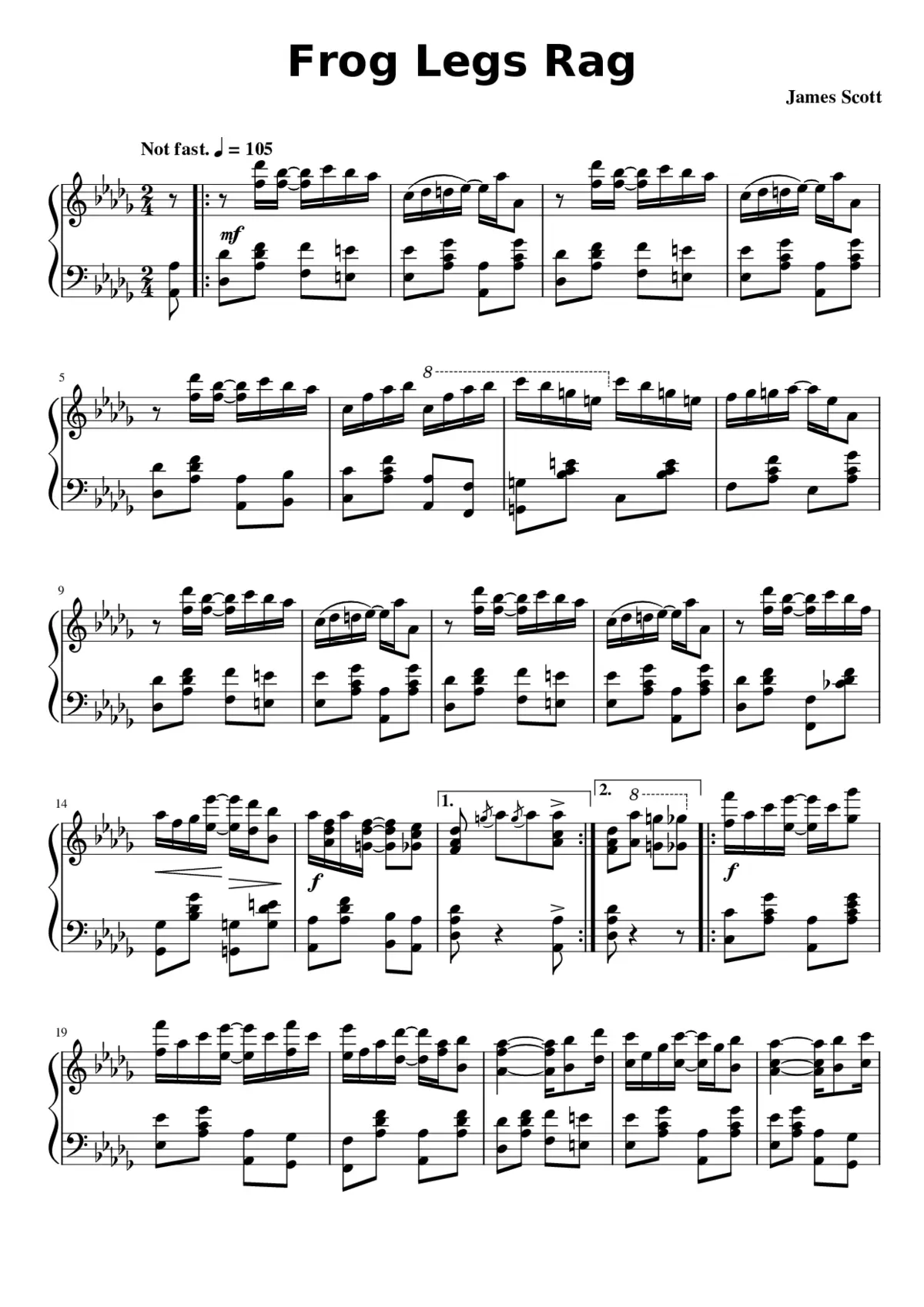 Frog Legs Rag - Page 1